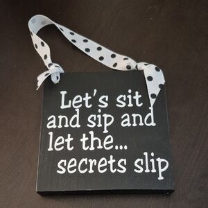 Black and White Polka Dot Hanging Sign
